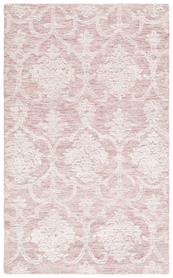 Safavieh Metro Hand-Tufted Pink Ivory Area Rug 8X10 Wool-Cotton Blend Damask Transitional Soft Luxury 10'-0" x 14'-0" MET996U-10