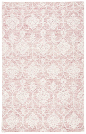 Safavieh Metro Hand-Tufted Pink Ivory Area Rug 8X10 Wool-Cotton Blend Damask Transitional Soft Luxury 10'-0" x 14'-0" MET996U-10