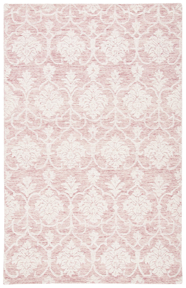 Safavieh Metro Hand-Tufted Pink Ivory Area Rug 8X10 Wool-Cotton Blend Damask Transitional Soft Luxury 10'-0" x 14'-0" MET996U-10