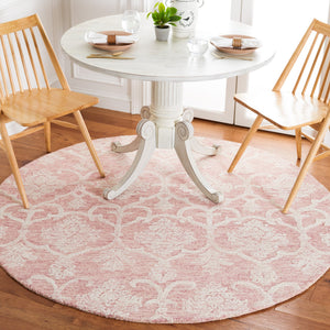 Safavieh Metro Hand-Tufted Pink Ivory Area Rug 8X10 Wool-Cotton Blend Damask Transitional Soft Luxury 10'-0" x 14'-0" MET996U-10