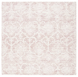 Safavieh Metro Hand-Tufted Pink Ivory Area Rug 8X10 Wool-Cotton Blend Damask Transitional Soft Luxury 10'-0" x 14'-0" MET996U-10
