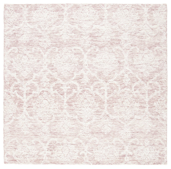 Safavieh Metro Hand-Tufted Pink Ivory Area Rug 8X10 Wool-Cotton Blend Damask Transitional Soft Luxury 10'-0" x 14'-0" MET996U-10