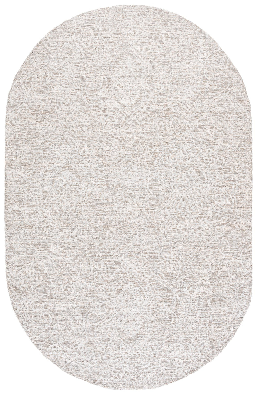 Safavieh Metro Natural Ivory 5' X 8' Hand-tufted Oval Area Rug - Luxurious Wool & Cotton, Timeless Elegance Natural ,Ivory Indian Wool And Cotton With Latex Met998a-5ov