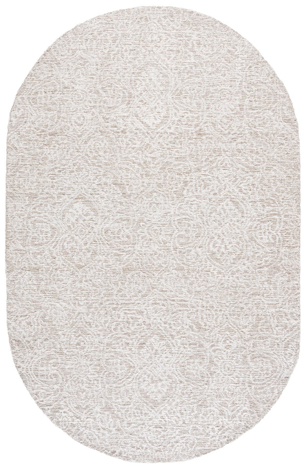 Safavieh Metro Natural Ivory 5' X 8' Hand-tufted Oval Area Rug - Luxurious Wool & Cotton, Timeless Elegance Natural ,Ivory Indian Wool And Cotton With Latex Met998a-5ov