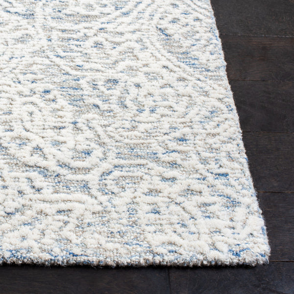 Safavieh Metro Hand-tufted Area Rug – Luxurious Indian Wool Blend With Timeless Elegance For Your Home Decor Light Blue ,Ivory Indian Wool And Cotton With Latex Met998l-9