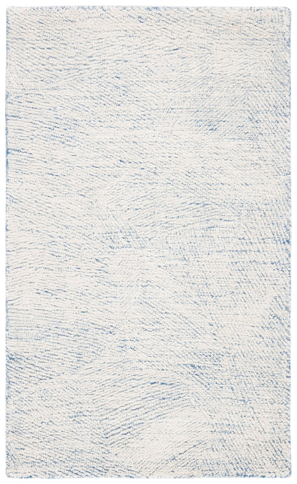 Safavieh Metro Elegant Hand-tufted Area Rug - Luxurious Indian Wool With Serene Ripple Design For Your Home Blue ,Ivory Fine Indian Wool Met999m-1115