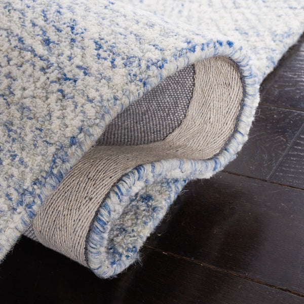 Safavieh Metro Elegant Hand-tufted Area Rug - Luxurious Indian Wool With Serene Ripple Design For Your Home Blue ,Ivory Fine Indian Wool Met999m-1115
