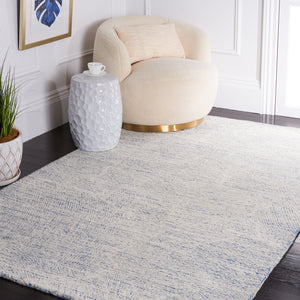Safavieh Metro Elegant Hand-tufted Area Rug - Luxurious Indian Wool With Serene Ripple Design For Your Home Blue ,Ivory Fine Indian Wool Met999m-1115