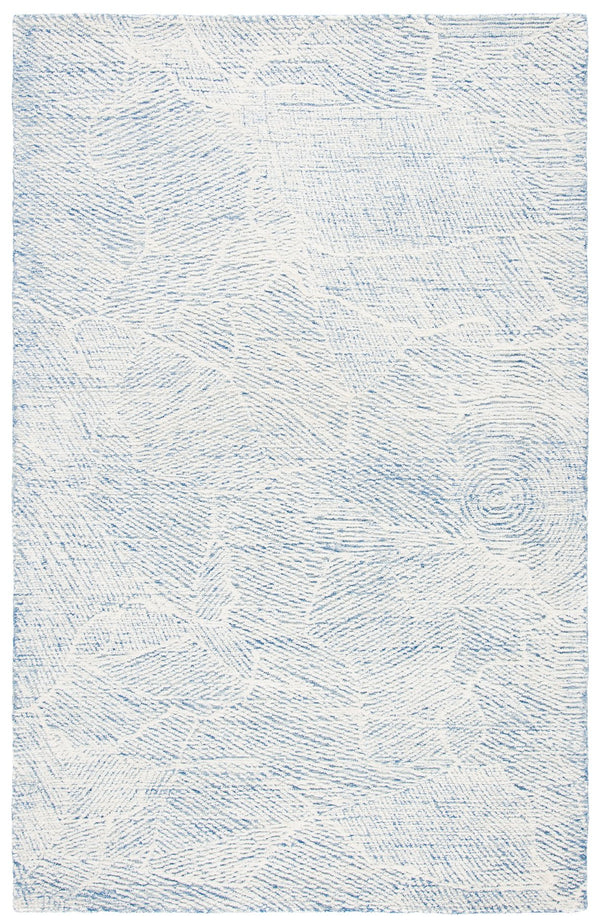 Safavieh Metro Elegant Hand-tufted Area Rug - Luxurious Indian Wool With Serene Ripple Design For Your Home Blue ,Ivory Fine Indian Wool Met999m-1115