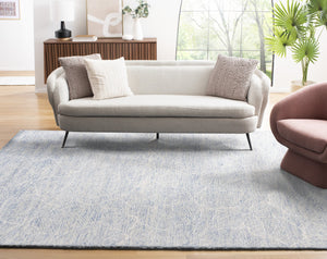 Safavieh Metro Elegant Hand-tufted Area Rug - Luxurious Indian Wool With Serene Ripple Design For Your Home Blue ,Ivory Fine Indian Wool Met999m-1115