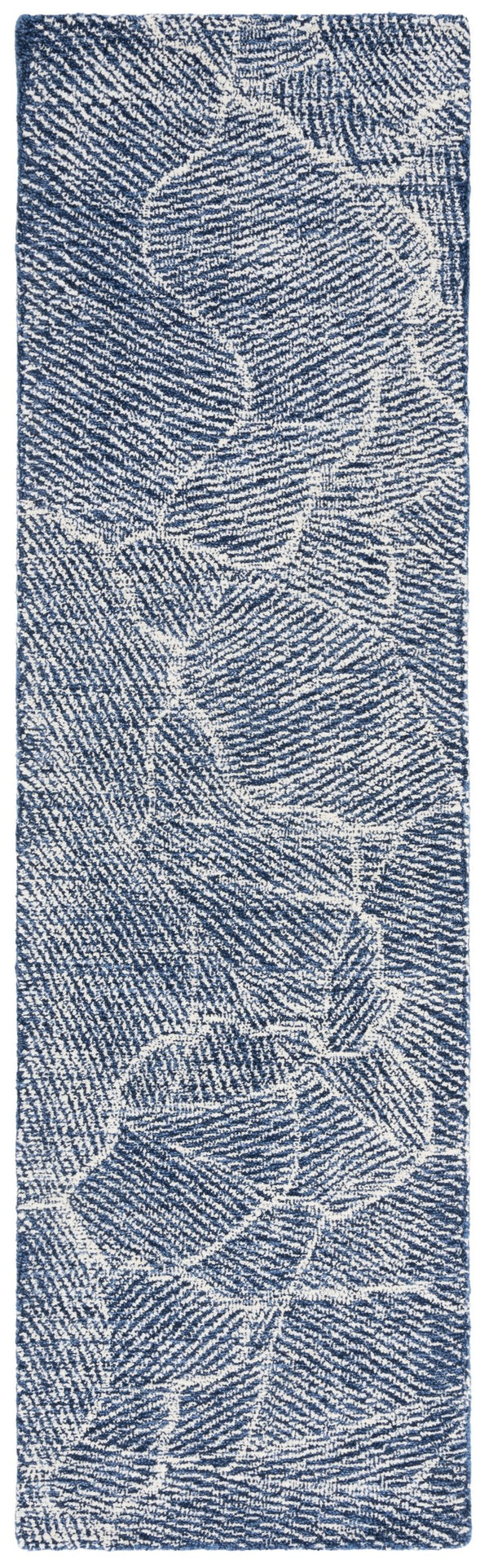 Safavieh Metro Elegant Hand-tufted Area Rug - Luxurious Indian Wool With Serene Ripple Design For Your Home Navy ,Ivory Wool Pile Met999n-6r
