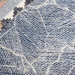 Safavieh Metro Elegant Hand-tufted Area Rug - Luxurious Indian Wool With Serene Ripple Design For Your Home Navy ,Ivory Wool Pile Met999n-6r