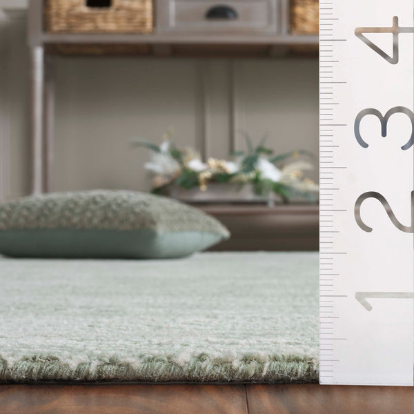 Safavieh Metro Elegant Hand-tufted Area Rug - Luxurious Indian Wool With Serene Ripple Design For Your Home Sage ,Ivory Wool Pile Met999w-3