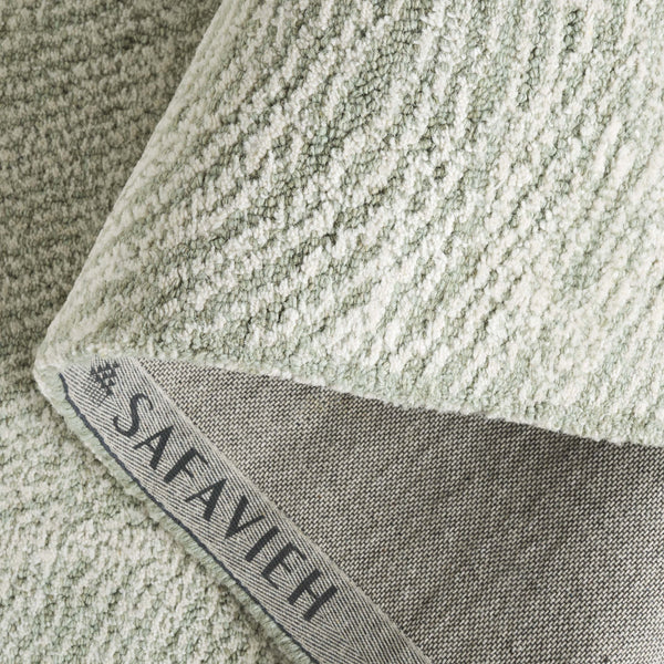 Safavieh Metro Elegant Hand-tufted Area Rug - Luxurious Indian Wool With Serene Ripple Design For Your Home Sage ,Ivory Wool Pile Met999w-3