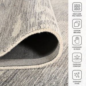 Amer Rugs Mexico Natural-style Abstract Hand-hooked Area Rug – Elevate Your Space With Timeless Elegance! Ivory Gray Wool Mex10810