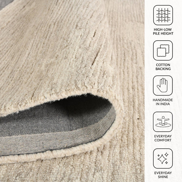 Amer Rugs Mexico Natural-style Abstract Hand-hooked Area Rug – Elevate Your Space With Timeless Elegance! Ivory Beige Wool Mex30203