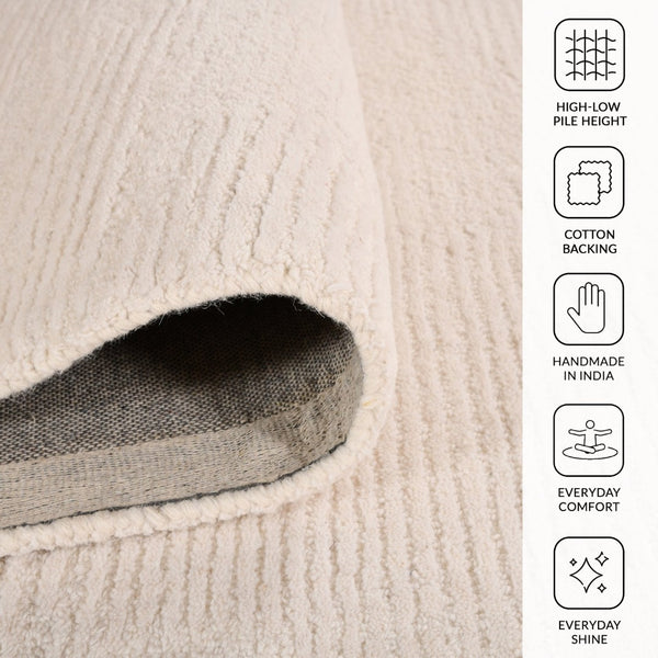 Amer Rugs Mexico Natural-style Abstract Hand-hooked Area Rug – Elevate Your Space With Timeless Elegance! Ivory Wool Mex40912