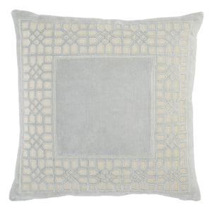 Jaipur Living Jaipur Living Azilane Cotton Velvet Trellis Applique Throw Pillow for Elegant Interiors Light Blue Down PLW103473