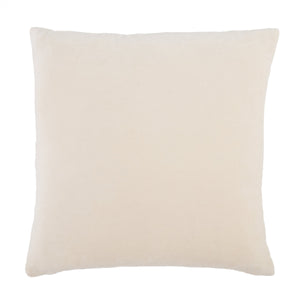 Jaipur Living Jaipur Living Azilane Cotton Velvet Pillow Cover with Lace Lattice Applique Accent Beige PLC102322