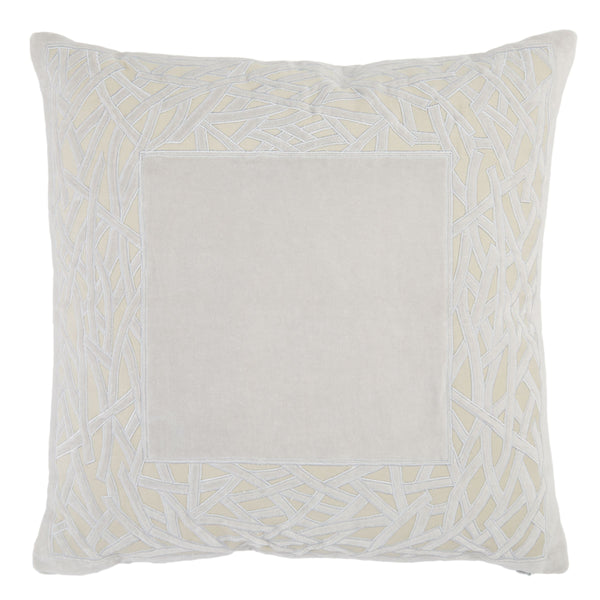Jaipur Living Jaipur Living Mezza Stone Washed Cotton Velvet Throw Pillow Applique Trellis Accent Gray Poly Fill PLW103531