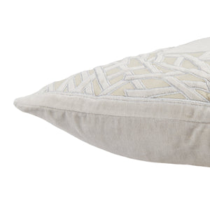 Jaipur Living Jaipur Living Mezza Stone Washed Cotton Velvet Throw Pillow Applique Trellis Accent Gray Poly Fill PLW103531