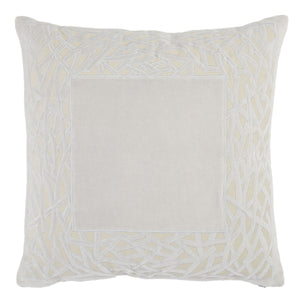 Jaipur Living Jaipur Living Trellis Applique Cotton Velvet Pillow Cover for Sofas and Accent Chairs Gray PLC102321