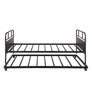 English Elm [not Allowed to Sell to Walmart] Twin Metal Daybed with Rolling Trundle Powder Coated Guest Bed MF189577AAB