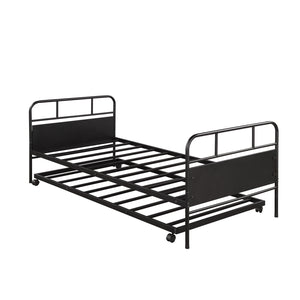 English Elm [not Allowed to Sell to Walmart] Twin Metal Daybed with Rolling Trundle Powder Coated Guest Bed MF189577AAB