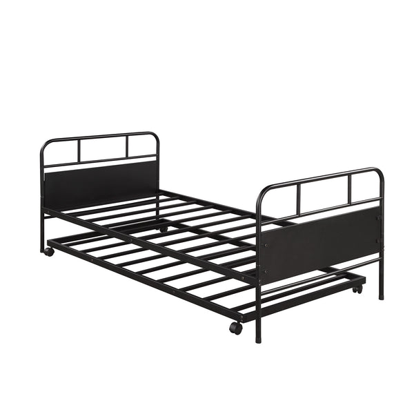 English Elm [not Allowed to Sell to Walmart] Twin Metal Daybed with Rolling Trundle Powder Coated Guest Bed MF189577AAB