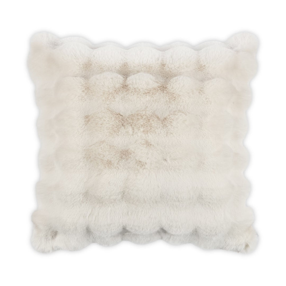 Moss Home Kimi Ivory Pillow - Luxurious 100% Polyester, Knife Edge Finish, Stylish Zipper Closure, Made To Order Ivory 100% Polyester Mfab-kimivo-2222