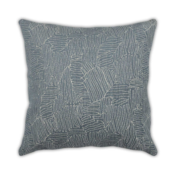 Moss Home River Decorative Pillow - Stylish Zipper Closure, Knife Edge Finish, Made To Order For Unique Decor Denim 35% Poly 31% Viscose 23% Polypropylene 11% Cotton Mfab-rivden-2222