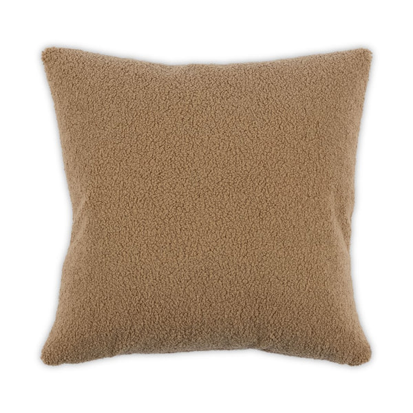 Moss Home Sherpa Pillow - Eco-friendly 100% Recycled Fabric, Stylish Knife Edge Design, Made To Order Comfort Camel 100% Pes Recycled Mfab-shecam-2222