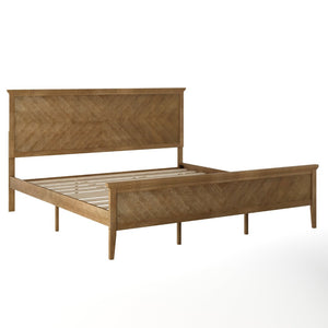 English Elm Fiona King Size Solid Wood Platform Bed Frame with Elegant Headboard for Modern Bedroom Style Light Brown In Stock. Usually ships in 24 - 48 business hours MG-0900-29-KB-ANTOAK-GG