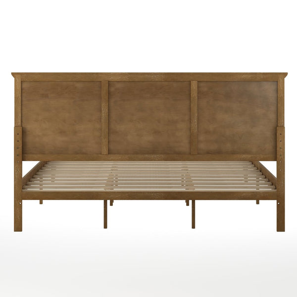 English Elm Fiona King Size Solid Wood Platform Bed Frame with Elegant Headboard for Modern Bedroom Style Light Brown In Stock. Usually ships in 24 - 48 business hours MG-0900-29-KB-ANTOAK-GG