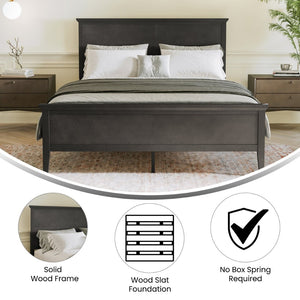 English Elm Fiona King Size Solid Wood Platform Bed Frame with Elegant Headboard for Modern Bedroom Style Dark Gray In Stock. Usually ships in 24 - 48 business hours MG-0900-29-QB-DKGRY-GG