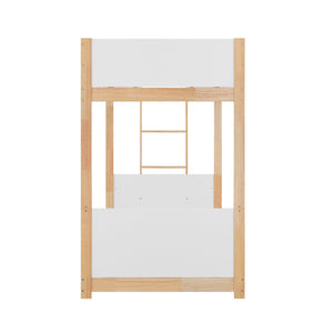 English Elm Dallas Bunk Bed Twin Over Twin - Stylish Space-Saving Solid Wood Frame with Safety Features for Kids White/Natural MG-0900-30-TTB-WHNAT-GG