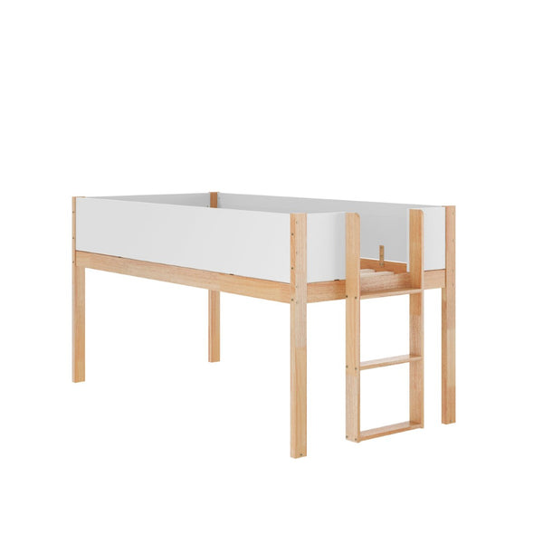 English Elm Dallas Bunk Bed Twin Over Twin - Stylish Space-Saving Solid Wood Frame with Safety Features for Kids White/Natural MG-0900-30-TTB-WHNAT-GG