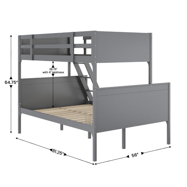English Elm Dallas Bunk Bed Twin Over Full - Convertible Solid Wood Frame with Ladder for Space-Saving Kids’ Rooms Gray In Stock. Usually ships in 24 - 48 business hours MG-0900-31-TFB-GY-GG