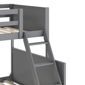 English Elm Dallas Bunk Bed Twin Over Full - Convertible Solid Wood Frame with Ladder for Space-Saving Kids’ Rooms Gray In Stock. Usually ships in 24 - 48 business hours MG-0900-31-TFB-GY-GG
