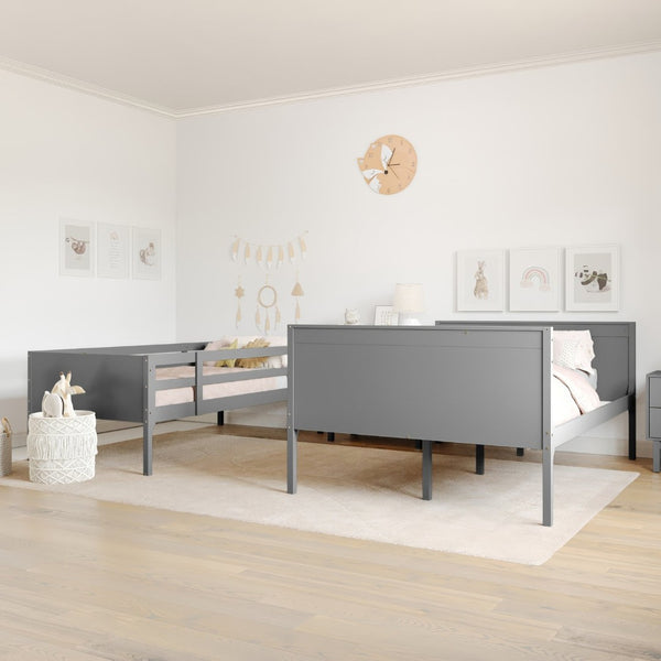 English Elm Dallas Bunk Bed Twin Over Full - Convertible Solid Wood Frame with Ladder for Space-Saving Kids’ Rooms Gray In Stock. Usually ships in 24 - 48 business hours MG-0900-31-TFB-GY-GG