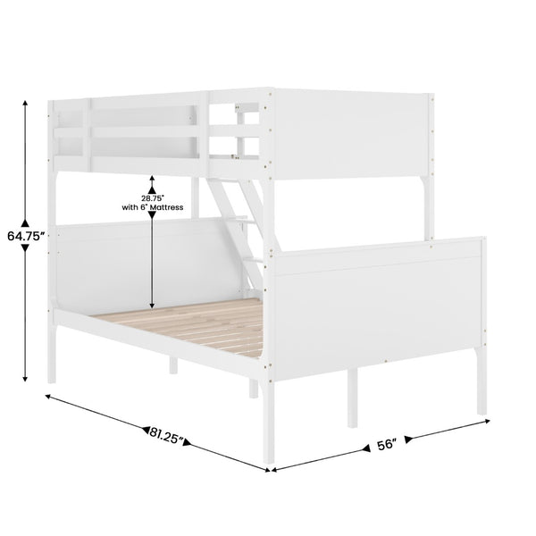 English Elm Dallas Bunk Bed Twin Over Full - Convertible Solid Wood Frame with Ladder for Space-Saving Kids’ Rooms White In Stock. Usually ships in 24 - 48 business hours MG-0900-31-TFB-WH-GG