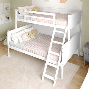 English Elm Dallas Bunk Bed Twin Over Full - Convertible Solid Wood Frame with Ladder for Space-Saving Kids’ Rooms White In Stock. Usually ships in 24 - 48 business hours MG-0900-31-TFB-WH-GG