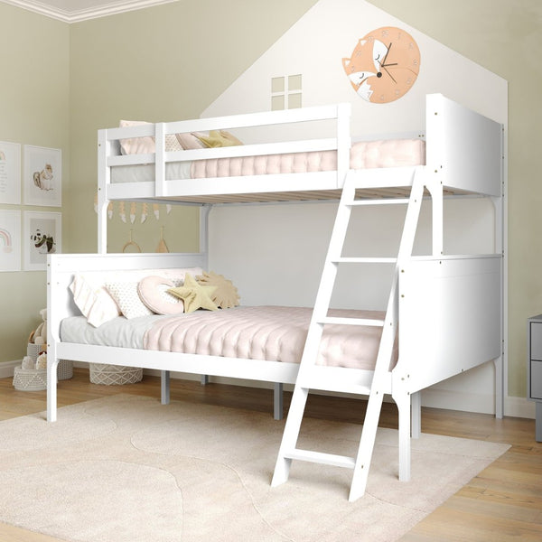 English Elm Dallas Bunk Bed Twin Over Full - Convertible Solid Wood Frame with Ladder for Space-Saving Kids’ Rooms White In Stock. Usually ships in 24 - 48 business hours MG-0900-31-TFB-WH-GG