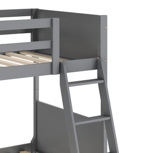 English Elm Dallas Bunk Bed Twin Over Full - Convertible Solid Wood Frame with Ladder for Space-Saving Kids’ Rooms Gray In Stock. Usually ships in 24 - 48 business hours MG-0900-31-TTB-GY-GG