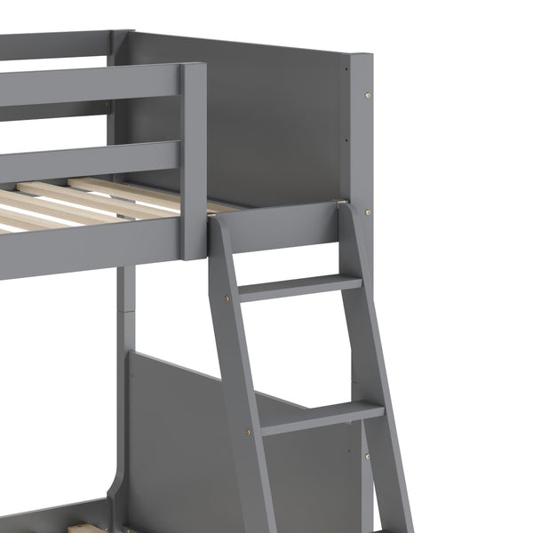 English Elm Dallas Bunk Bed Twin Over Full - Convertible Solid Wood Frame with Ladder for Space-Saving Kids’ Rooms Gray In Stock. Usually ships in 24 - 48 business hours MG-0900-31-TTB-GY-GG