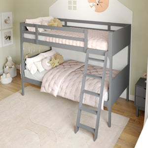 English Elm Dallas Bunk Bed Twin Over Full - Convertible Solid Wood Frame with Ladder for Space-Saving Kids’ Rooms Gray In Stock. Usually ships in 24 - 48 business hours MG-0900-31-TTB-GY-GG