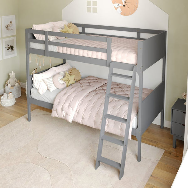 English Elm Dallas Bunk Bed Twin Over Full - Convertible Solid Wood Frame with Ladder for Space-Saving Kids’ Rooms Gray In Stock. Usually ships in 24 - 48 business hours MG-0900-31-TTB-GY-GG