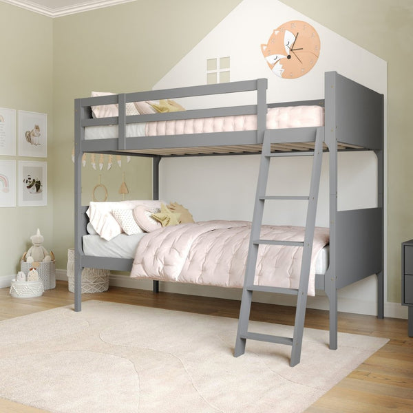 English Elm Dallas Bunk Bed Twin Over Full - Convertible Solid Wood Frame with Ladder for Space-Saving Kids’ Rooms Gray In Stock. Usually ships in 24 - 48 business hours MG-0900-31-TTB-GY-GG