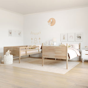 English Elm Dallas Bunk Bed Twin Over Full - Convertible Solid Wood Frame with Ladder for Space-Saving Kids’ Rooms Natural MG-0900-31-TTB-NAT-GG