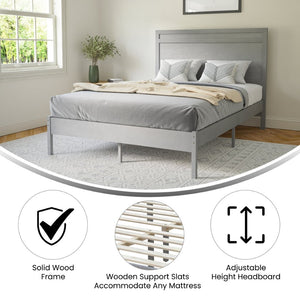 English Elm Kingston Full Size Solid Wood Platform Bed with Integrated Headboard for Modern Bedroom Style Gray In Stock. Usually ships in 24 - 48 business hours MG-09003FB-F-GRYWSH-GG
